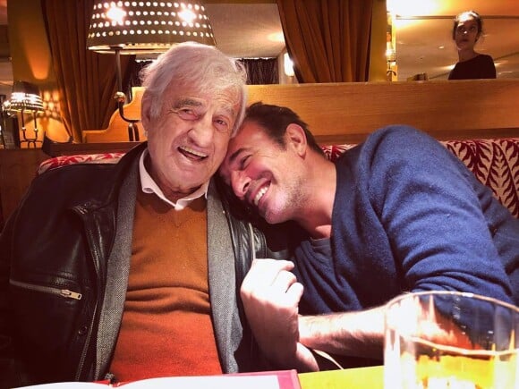 Jean Dujardin et Jean-Paul Belmondo réunis à la brasserie le Boeuf sur le Toit à Paris, le 24 février 2020.