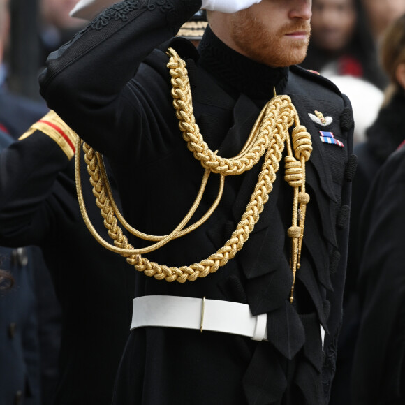 Le prince Harry, duc de Sussex, et Meghan Markle, duchesse de Sussex, assistent au 'Remembrance Day', une cérémonie d'hommage à tous ceux qui sont battus pour la Grande-Bretagne, à Westminster Abbey, le 7 novembre 2019. © Ray Tang via Zuma Press/Bestimage