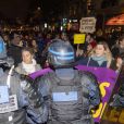 Manifestation contre la nomination de Roman Polanski avant la 45ème cérémonie des César à Paris, le 28 février 2020. © Pierre Perusseau / Bestimage