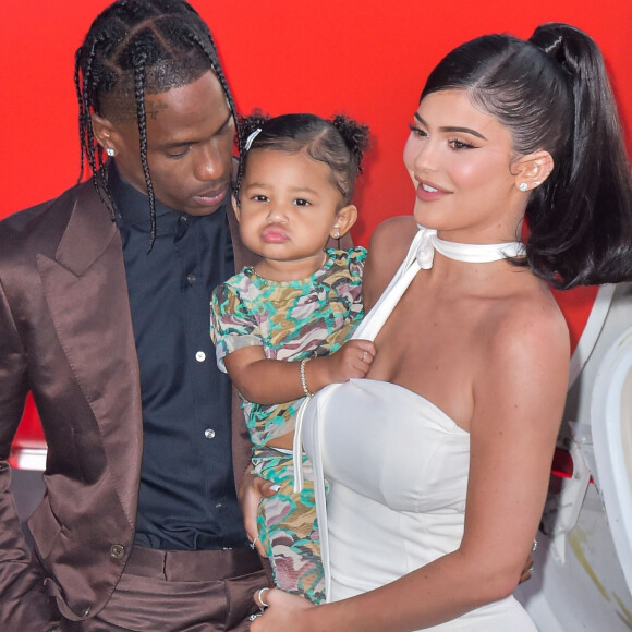 Travis Scott, Stormi Webster, Kylie Jenner - Kylie Jenner assiste en famille à la première du documentaire de Netflix "Travis Scott : Look Mom I can fly" à Santa Monica, le 27 août 2019.