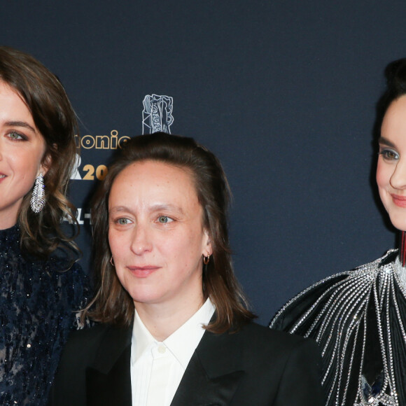 Adèle Haenel, Céline Sciamma et Noémie Merlant (en Louis Vuitton et Cartier - Maquillage Estée Lauder - Coiffure Margaux Rousse Malpat) lors du photocall lors de la 45ème cérémonie des César à la salle Pleyel à Paris le 28 février 2020 © Dominique Jacovides / Olivier Borde / Bestimage