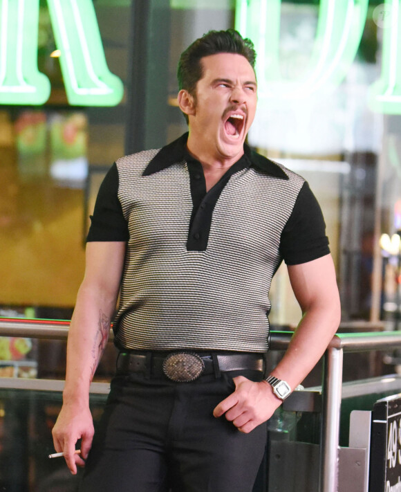 James Franco sur le tournage de la dernière saison de la série 'The Deuce' à New York, le 13 juillet 2019.