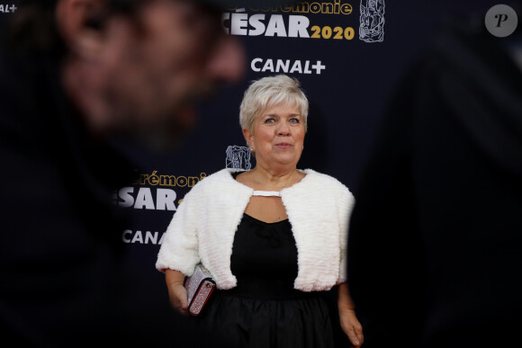 Exclusif - Mimie Mathy lors de l'arrivée à la 45e cérémonie des Cesar à la salle Pleyel à Paris, le 28 février 2020.