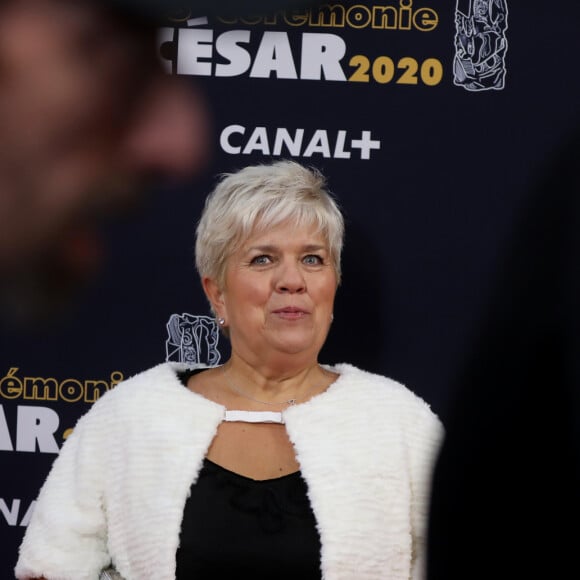 Exclusif - Mimie Mathy lors de l'arrivée à la 45e cérémonie des Cesar à la salle Pleyel à Paris, le 28 février 2020.