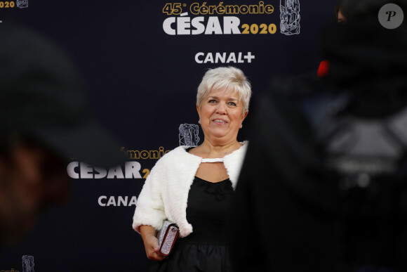 Exclusif - Mimie Mathy lors de l'arrivée à la 45e cérémonie des Cesar à la salle Pleyel à Paris, le 28 février 2020.