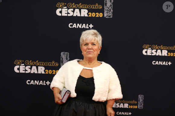Exclusif - Mimie Mathy lors de l'arrivée à la 45e cérémonie des Cesar à la salle Pleyel à Paris, le 28 février 2020.