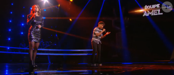 Tom et Alexia s'affrontent lors des battles de "The Voice" - Talents de l'équipe de Amel Bent. Emission du samedi 7 mars 2020, TF1