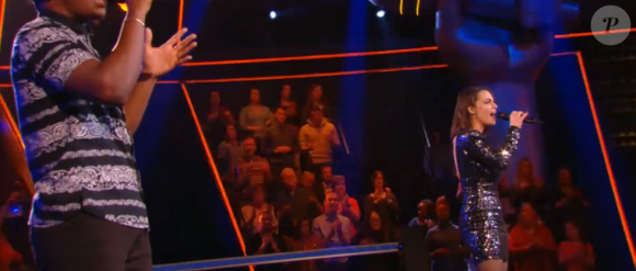 Tom et Alexia s'affrontent lors des battles de "The Voice" - Talents de l'équipe de Amel Bent. Emission du samedi 7 mars 2020, TF1
