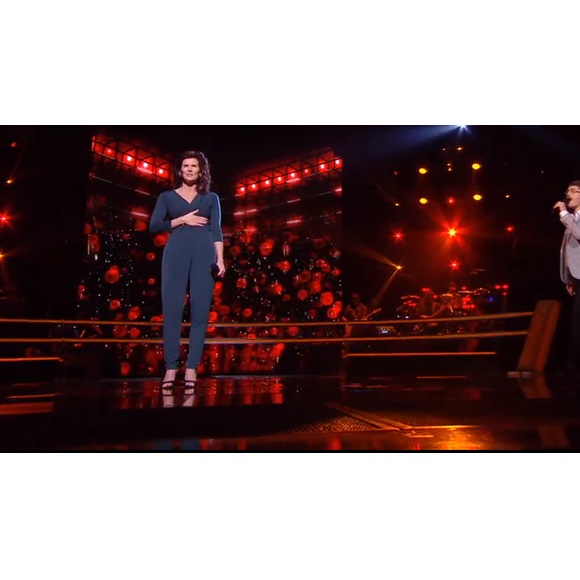 Maria, Amaury et Sheyen s'affrontent lors des battles de "The Voice" - Talents de Lara Fabian. Emission du samedi 7 mars 2020, TF1