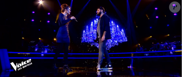 Louise et Don Pierre s'affrontent en battle dans "The Voice" - Talents de Marc Lavoine. Emissions du samedi 7 mars 2020, TF1