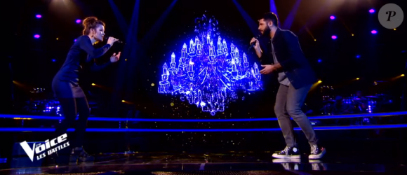Louise et Don Pierre s'affrontent en battle dans "The Voice" - Talents de Marc Lavoine. Emissions du samedi 7 mars 2020, TF1