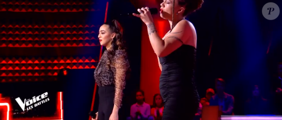 Rita et Melody s'affrontent en battles dans "The Voice" - Talents de Amel Bent. Emission du samedi 7 mars 2020, TF1