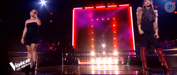 Rita et Melody s'affrontent en battles dans "The Voice" - Talents de Amel Bent. Emission du samedi 7 mars 2020, TF1