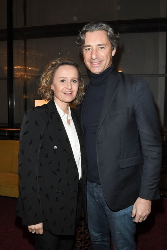 Exclusif - Caroline Roux et son mari Laurent Solly - Générale de la pièce "Fleurs de Soleil" au théâtre Antoine à Paris le 27 février 2020. © Coadic Guirec/Bestimage