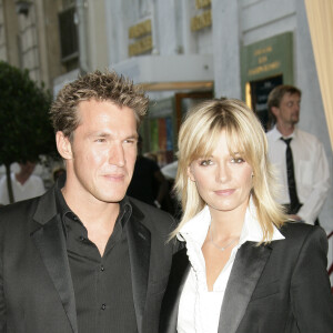 Benjamin Castaldi et sa femme Flavie Flament lors de la conférence de presse de rentrée de TF1 au théâtre des Champs-Elysées à Paris, 5 septembre 2006. © Frédéric Piau/Bestimage