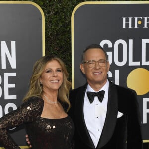 Tom Hanks et sa femme Rita Wilson - Photocall de la 77ème cérémonie annuelle des Golden Globe Awards au Beverly Hilton Hotel à Los Angeles, le 5 janvier 2020. © Kevin Sullivan via ZUMA Wire / Bestimage