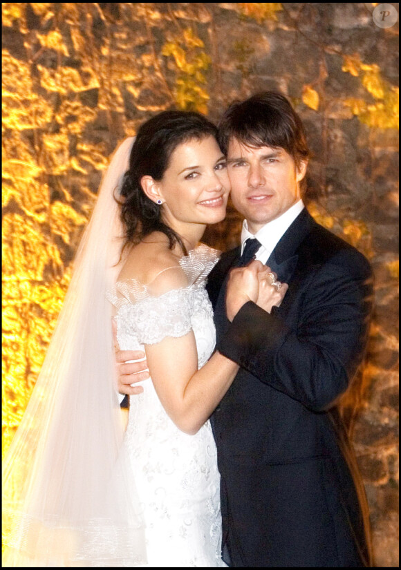 Photo officielle du mariage de Tom Cruise et Katie Holmes, en 2006.