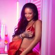 Rihanna pose pour la nouvelle collection Saint-Valentin de Savage x Fenty, en collaboration avec le créateur Adam Selman. Janvier 2020.