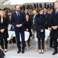 La reine Letizia et le roi Felipe VI d'Espagne au côté d'Emmanuel et Brigitte Macron lors de la cérémonie à l'occasion de la première journée nationale d'hommage aux victimes du terrorisme sur l'Esplanade du Trocadero à Paris le 11 mars 2020. © Jacques Witt / Pool / Bestimage