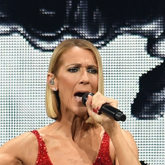 Céline Dion en concert à l'American Airlines Arena dans le cadre de sa tournée "Courage World Tour" à Miami, le 17 janvier 2020.