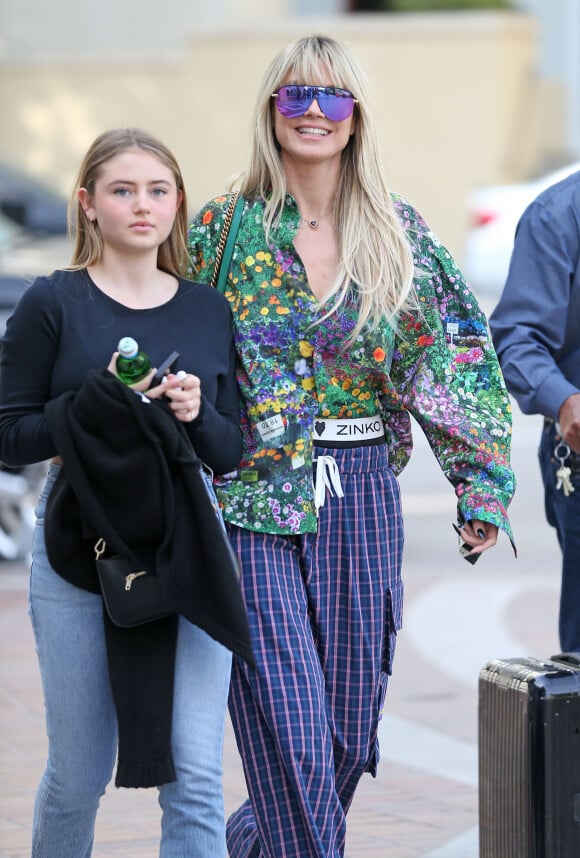 Heidi Klum et sa fille Hélène, 15 ans, arrivent aux studios de l'émission "America's Got Talent" à Los Angeles. Le mannequin de 46 ans est membre du jury de l'édition 2020 des Champions.