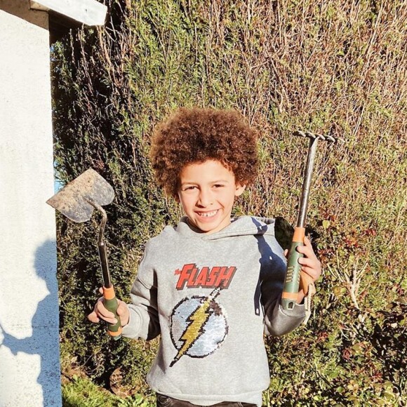 Rachel Legrain-Trapani partage les coulisses de son quotidien, alors qu'elle est confinée avec son fils Gianni. Instagram, mars 2020.