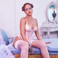 Rihanna pose pour la nouvelle collection de sa marque de lingerie, SavageXFenty. Mars 2020.