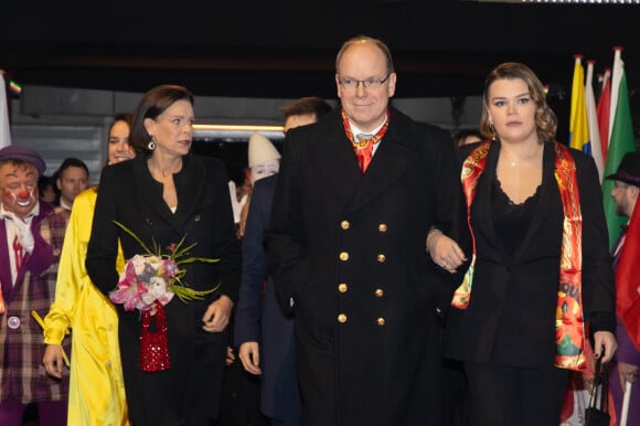 Le prince Albert II de Monaco, la princesse Stéphanie de Monaco et Camille Gottlieb - Soirée de Gala du 44ème Festival International du Cirque de Monte-Carlo à Monaco le 21 janvier 2020. Le Festival se déroule sous le chapiteau de Fontvieille du 16 au 26 janvier 2020. © Olivier Huitel / Pool Monaco / Bestimage