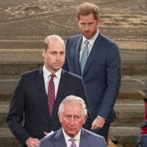 Le prince William, duc de Cambridge, et Catherine (Kate) Middleton, duchesse de Cambridge, Le prince Charles, prince de Galles, et Camilla Parker Bowles, duchesse de Cornouailles, Le prince Harry, duc de Sussex, Meghan Markle, duchesse de Sussex - La famille royale d'Angleterre lors de la cérémonie du Commonwealth en l'abbaye de Westminster à Londres le 9 mars 2020.