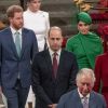 Le prince Edward, comte de Wessex, Sophie Rhys-Jones, comtesse de Wessex, Le prince William, duc de Cambridge, et Catherine (Kate) Middleton, duchesse de Cambridge, Le prince Charles, prince de Galles, et Camilla Parker Bowles, duchesse de Cornouailles, Le prince Harry, duc de Sussex, Meghan Markle, duchesse de Sussex - La famille royale d'Angleterre lors de la cérémonie du Commonwealth en l'abbaye de Westminster à Londres le 9 mars 2020.