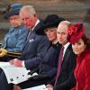 Le prince William, duc de Cambridge, et Catherine (Kate) Middleton, duchesse de Cambridge, Le prince Charles, prince de Galles, et Camilla Parker Bowles, duchesse de Cornouailles, La reine Elisabeth II d'Angleterre, Le prince Harry, duc de Sussex - La famille royale d'Angleterre lors de la cérémonie du Commonwealth en l'abbaye de Westminster à Londres le 9 mars 2020.