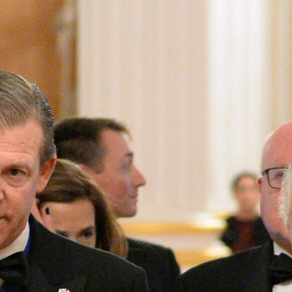Le lord-maire de Londres, William Russell et le prince Charles, prince de Galles - Le prince Charles, prince de Galles, assiste à un dîner organisé au profit des pompiers australiens à Londres, le 12 mars 2020.