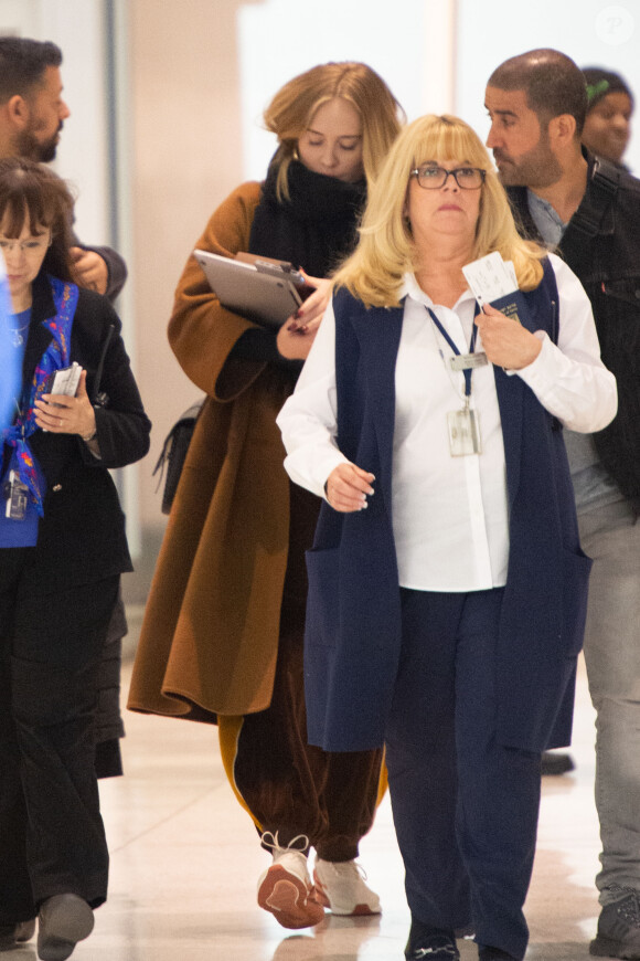 Exclusif - La chanteuse Adele arrive à l'aéroport JFK de New York City, New York, Etats-Unis, le 2 avril 2019.