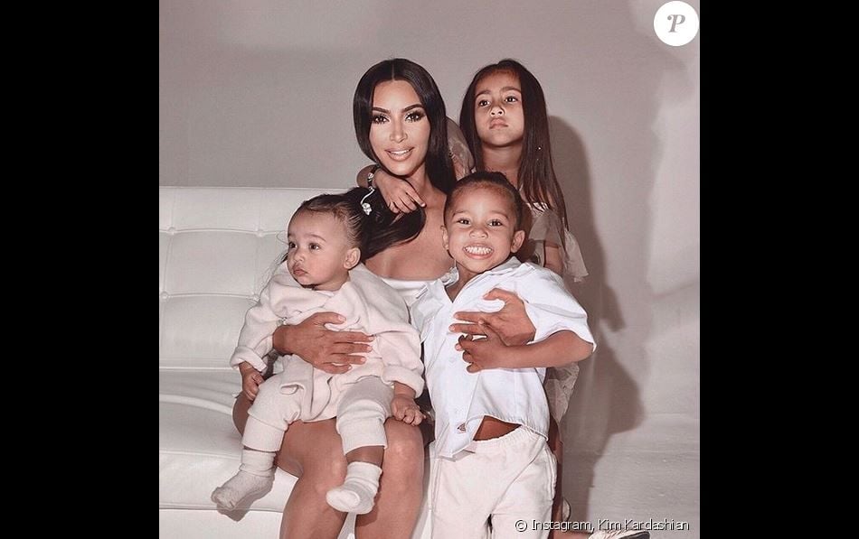 Kim Kardashian et trois de ses enfants, Chicago, Saint et North West ...