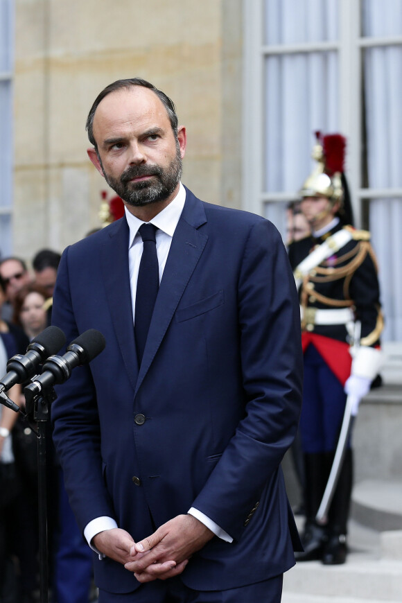 Le Premier ministre entrant, Edouard Philippe lors de la passation de pouvoir à Matignon, Paris, le 15 mai 2017. © Stéphane Lemouton / Bestimage