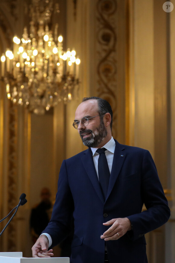 Edouard Philippe, premier ministre lors du point presse au Jardin d'hiver à la suite du Conseil des Ministres au palais de l'Elysée à Paris le 27 novembre 2019. © Stéphane Lemouton / Bestimage