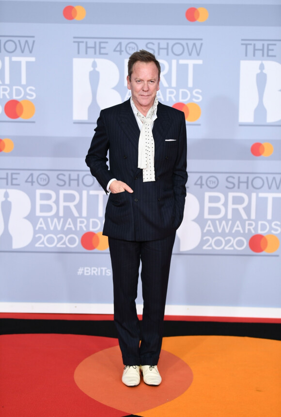 Kiefer Sutherland - Photocall de la cérémonie des "Brit Awards 2020" à l'O2 Arena à Londres, le 18 février 2020.