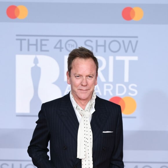 Kiefer Sutherland - Photocall de la cérémonie des "Brit Awards 2020" à l'O2 Arena à Londres, le 18 février 2020.