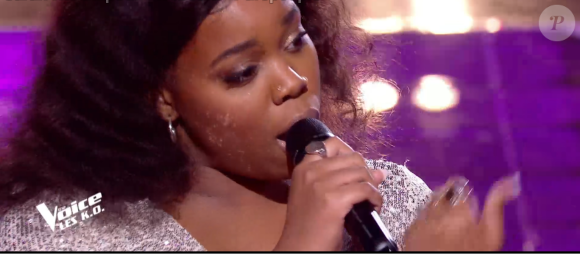 Toni lors des K.O de "The Voice" - Talent de Amel Bent. Émission du samedi 11 avril 2020, TF1
