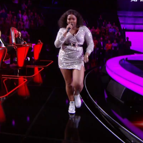 Toni lors des K.O de "The Voice" - Talent de Amel Bent. Émission du samedi 11 avril 2020, TF1
