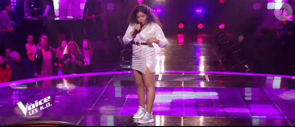 Toni lors des K.O de "The Voice" - Talent de Amel Bent. Émission du samedi 11 avril 2020, TF1