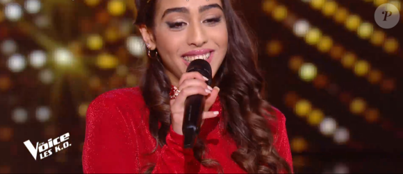 Rita lors des K.O de "The Voice" - Talent de Amel Bent. Émission du samedi 11 avril 2020, TF1