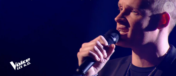 Terence lors des K.O de "The Voice" - Talent de Amel Bent. Émission du samedi 11 avril 2020, TF1
