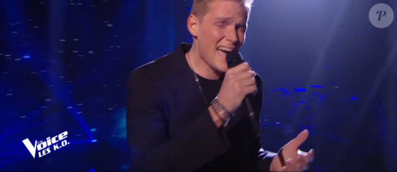 Terence lors des K.O de "The Voice" - Talent de Amel Bent. Émission du samedi 11 avril 2020, TF1