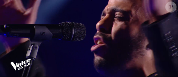 Ryadh lors des K.O de "The Voice" - Talent de Amel Bent. Émission du samedi 11 avril 2020, TF1