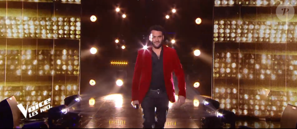 Fayz lors des K.O de "The Voice" - Talent de Amel Bent. Émission du samedi 11 avril 2020, TF1