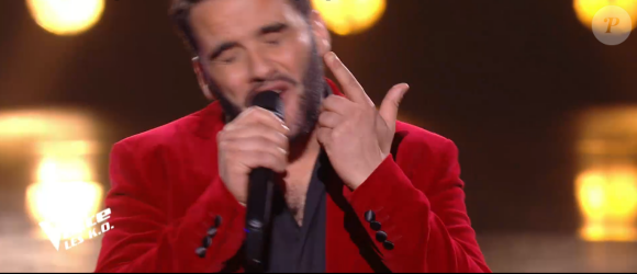 Fayz lors des K.O de "The Voice" - Talent de Amel Bent. Émission du samedi 11 avril 2020, TF1