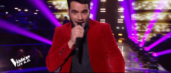 Fayz lors des K.O de "The Voice" - Talent de Amel Bent. Émission du samedi 11 avril 2020, TF1