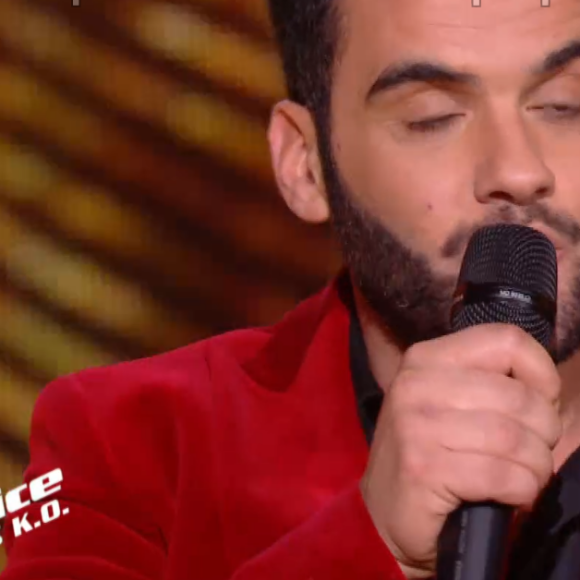 Fayz lors des K.O de "The Voice" - Talent de Amel Bent. Émission du samedi 11 avril 2020, TF1