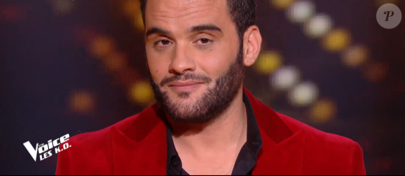 Fayz lors des K.O de "The Voice" - Talent de Amel Bent. Émission du samedi 11 avril 2020, TF1